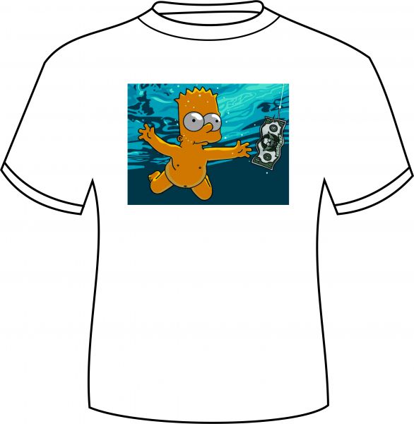 Camisa Bart Simpson - Paródia CD Nirvana